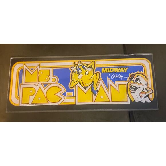 1981 Ms. Pac-Man Midway Arcade Marquee Sign Original Vintage Bally Collectible A - Picture 1 of 5